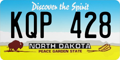 ND license plate KQP428