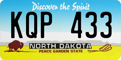 ND license plate KQP433