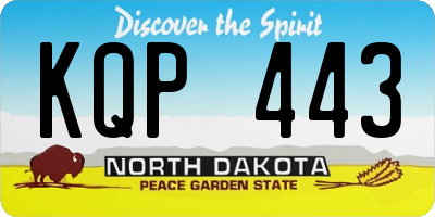 ND license plate KQP443