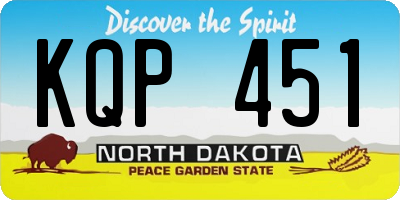 ND license plate KQP451