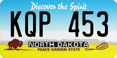 ND license plate KQP453