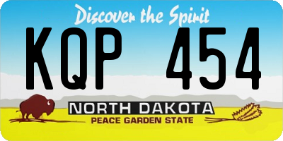 ND license plate KQP454