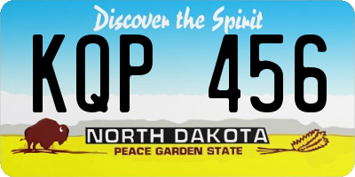 ND license plate KQP456