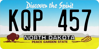 ND license plate KQP457