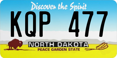 ND license plate KQP477
