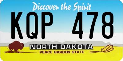 ND license plate KQP478