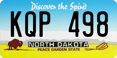 ND license plate KQP498