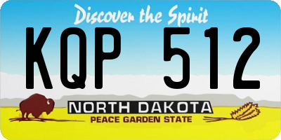 ND license plate KQP512
