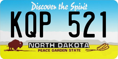 ND license plate KQP521