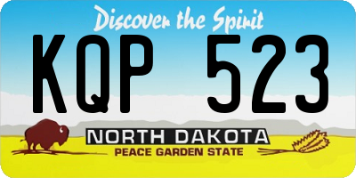 ND license plate KQP523