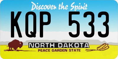 ND license plate KQP533