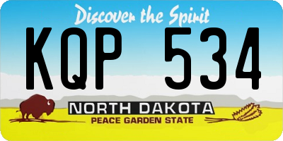 ND license plate KQP534