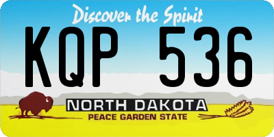 ND license plate KQP536