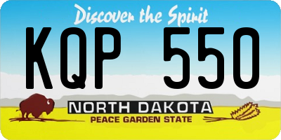 ND license plate KQP550