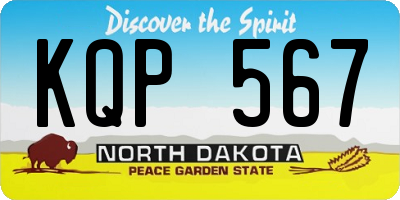 ND license plate KQP567