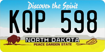 ND license plate KQP598