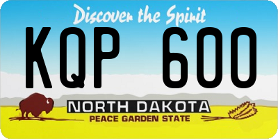 ND license plate KQP600