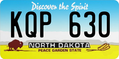 ND license plate KQP630