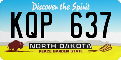 ND license plate KQP637