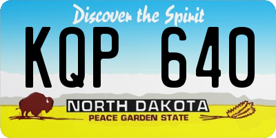ND license plate KQP640