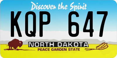 ND license plate KQP647
