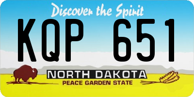 ND license plate KQP651