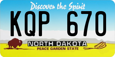ND license plate KQP670