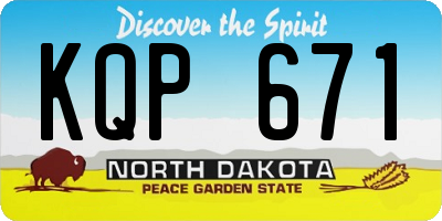 ND license plate KQP671