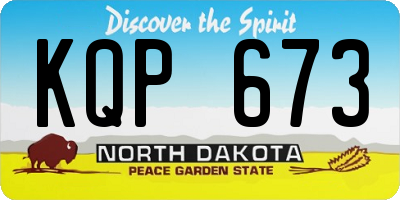 ND license plate KQP673