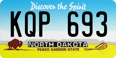 ND license plate KQP693