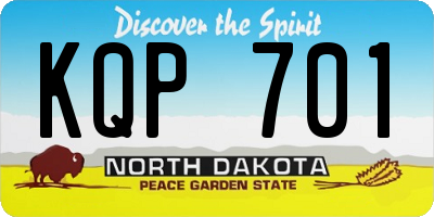 ND license plate KQP701