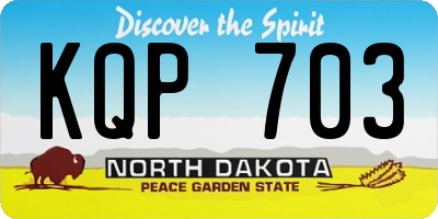 ND license plate KQP703