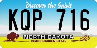 ND license plate KQP716