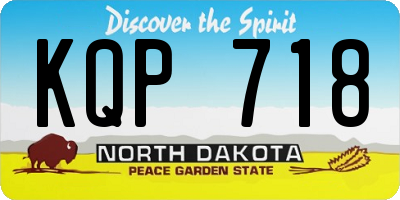 ND license plate KQP718