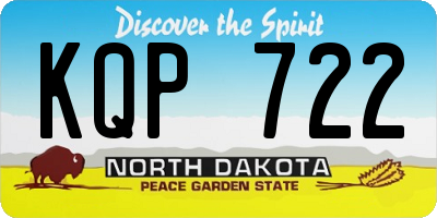 ND license plate KQP722