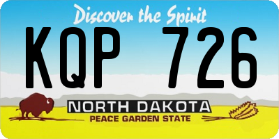 ND license plate KQP726
