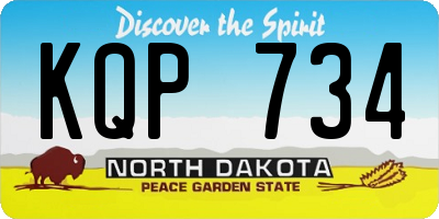 ND license plate KQP734