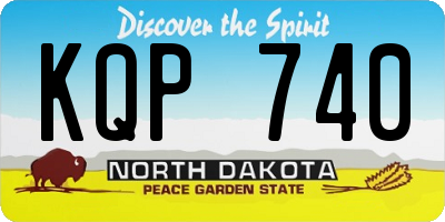 ND license plate KQP740