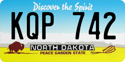 ND license plate KQP742