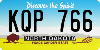 ND license plate KQP766