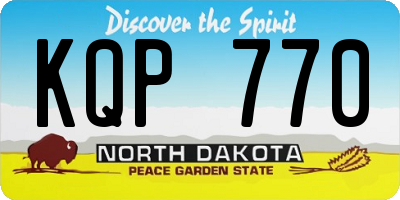 ND license plate KQP770