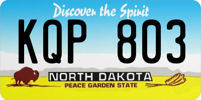 ND license plate KQP803