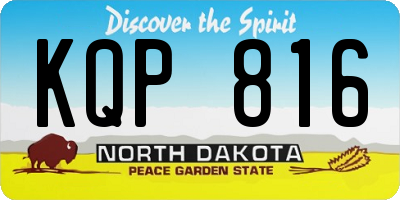 ND license plate KQP816