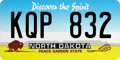 ND license plate KQP832