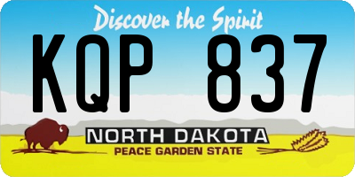 ND license plate KQP837