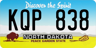 ND license plate KQP838