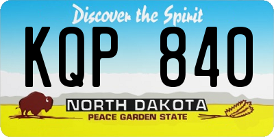 ND license plate KQP840