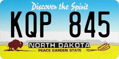 ND license plate KQP845