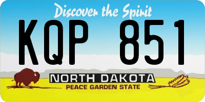 ND license plate KQP851