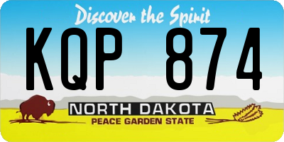 ND license plate KQP874
